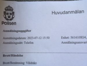 Bilden visar en del av förundersökningen.