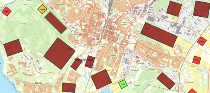 Bilden visar en karta över utredda placeringar.